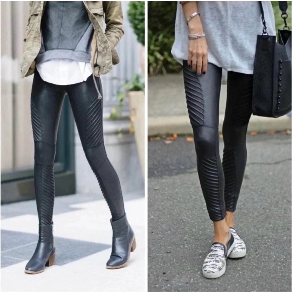 SPANX Black Moto Leggings